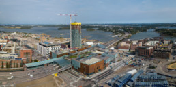 REDI shopping centre and the high-rise majakka being built.
