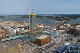 REDI shopping centre and the high-rise majakka being built.