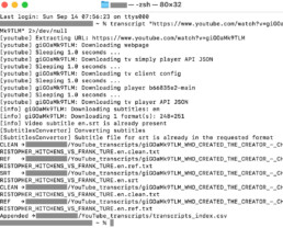 screenshot - view of Terminal console on macOS