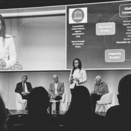 Dr. Shafika Isaacs, speaker at OEB 2025 discussing human-centred AI in education.